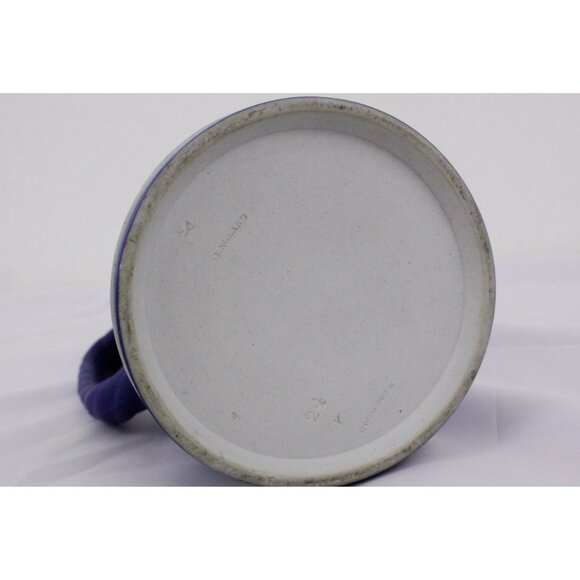 Victorian Wedgwood Jasperware trojan jug 6.5”, 1896 cobalt blue cider pitcher - Picture 10 of 10